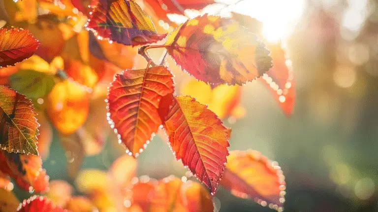 vibrant autumn leaves on a sunny day